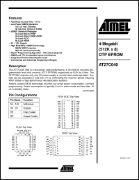 AT27C040-90PC Datasheet