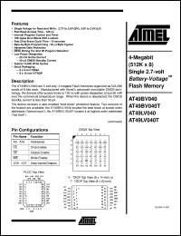 AT49BV040-15CI Datasheet