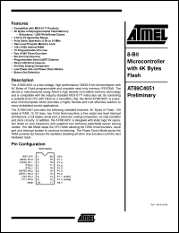 AT89C4051-12PC Datasheet