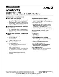 AM29LV040BT-70FCB Datasheet