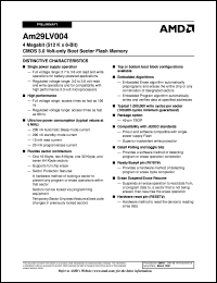 AM29LV004T-70REIB Datasheet