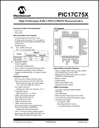 PIC17C752-25/P Datasheet