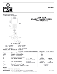 2N2920 Datasheet