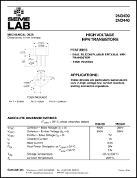 2N3439 Datasheet