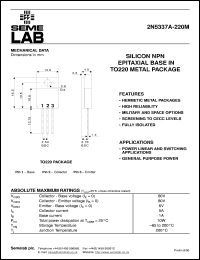 2N5337A-220M Datasheet