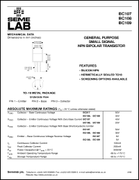 BC109 Datasheet