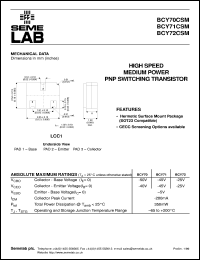 BCY70CSM Datasheet