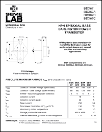 BDX67A Datasheet