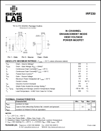 IRF230 Datasheet
