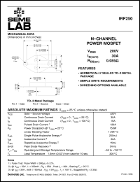 IRF250 Datasheet