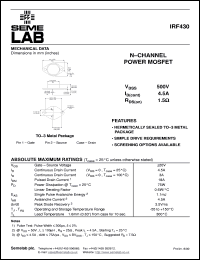 IRF430 Datasheet