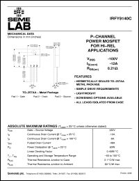 IRFY9130CM Datasheet