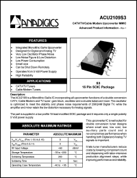 ACU2109S3 Datasheet