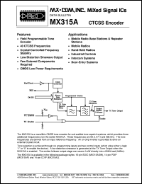 MX315ADW Datasheet