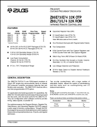 Z86L73 Datasheet