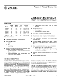 Z86L8108SSC Datasheet