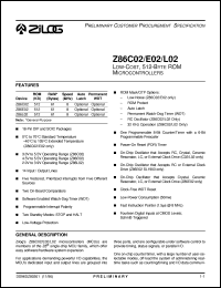 Z86E0208PSC1903 Datasheet