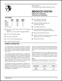 Z86C3212PEC Datasheet