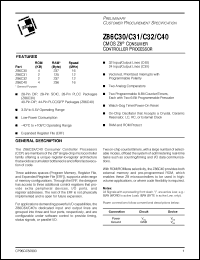 Z86C3212VEC Datasheet