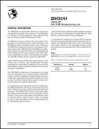 Z86C6420VSC Datasheet