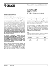Z86C8912FEC Datasheet