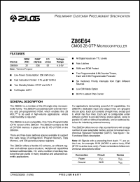 Z86E6416VSC Datasheet