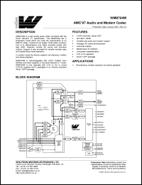 WM9704CFT/V Datasheet