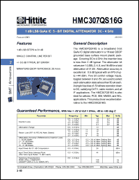 HMC307QS16G Datasheet