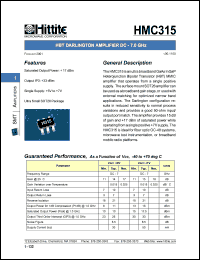 HMC315 Datasheet
