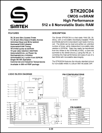 STK20C04-W30I Datasheet