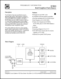 ICS604MT Datasheet