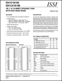 IS41C16100-50TI Datasheet