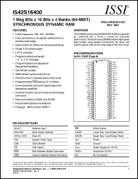 IS42S16400-6T Datasheet