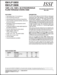 IS61LF12836-8.5BI Datasheet