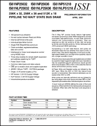 IS61NP51218-133TQ Datasheet