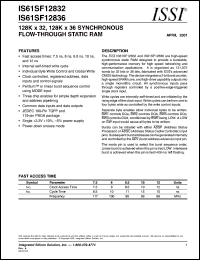 IS61SF12836-7.5TQ Datasheet