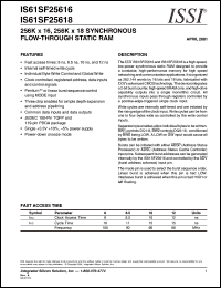IS61SF25618-8.5TQ Datasheet