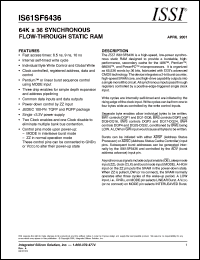 IS61SF6436-8.5TQ Datasheet