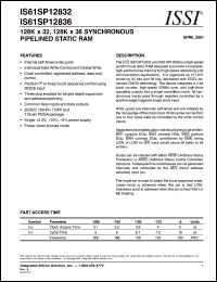 IS61SP12836-150TQI Datasheet