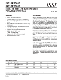 IS61SP25616-133TQI Datasheet