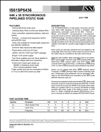 IS61SP6436-117PQI Datasheet