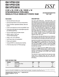 IS61VPS10018-166B Datasheet