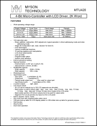 MTU420 Datasheet