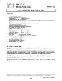 MTU419B Datasheet
