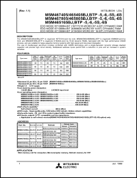 M5M465805BTP-5S Datasheet