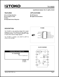 TK14600MBX Datasheet