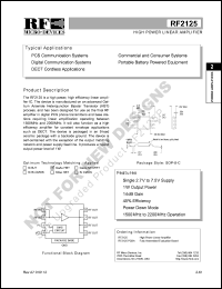 RF2125 Datasheet