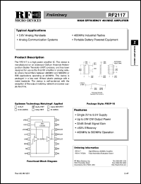 RF2117PCBA Datasheet