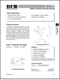 RF2314 Datasheet