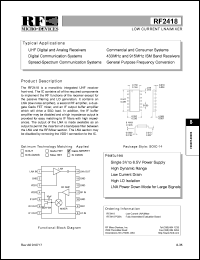 RF2418PCBA Datasheet